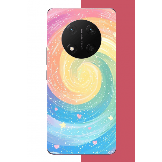 Honor X9C Uyumlu gökkuşağı girdap UV Baskılı Silikon Kılıf