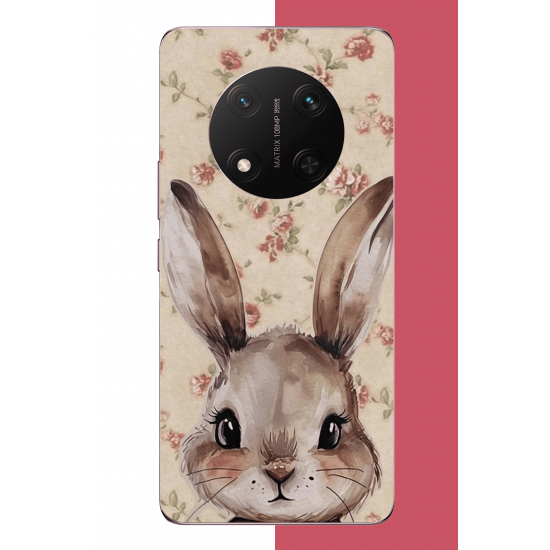 Honor X9C Uyumlu kahverengi tavşan UV Baskılı Silikon Kılıf