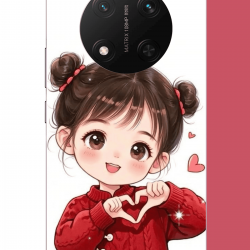 Honor X9C Uyumlu kawaii kalpli kız UV Baskılı Silikon Kılıf