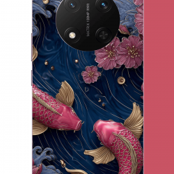 Honor X9C Uyumlu kırmızı balıklar UV Baskılı Silikon Kılıf