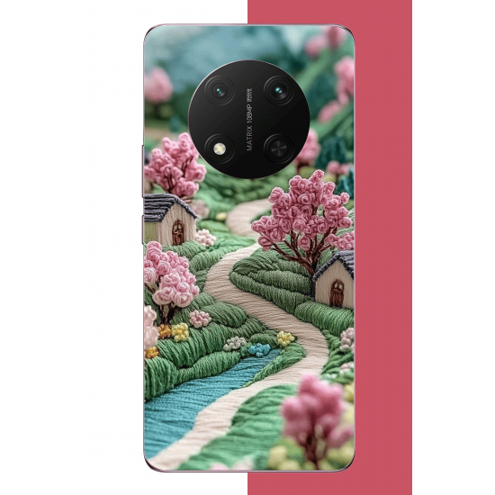 Honor X9C Uyumlu nakışlı köy UV Baskılı Silikon Kılıf