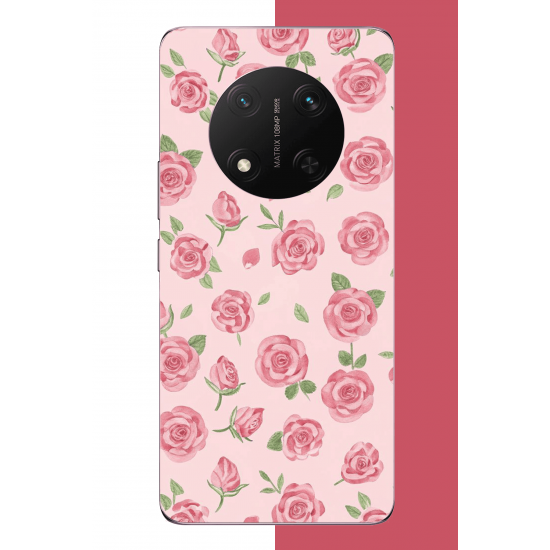 Honor X9C Uyumlu pembe gül UV Baskılı Silikon Kılıf