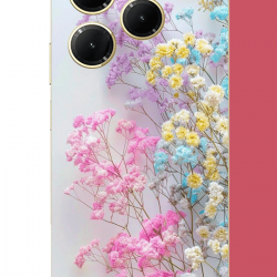 Infinix Hot 40-40 PRO Uyumlu renkli çiçek UV Baskılı Silikon Kılıf