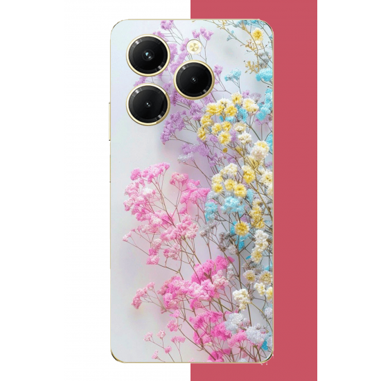 Infinix Hot 40-40 PRO Uyumlu renkli çiçek UV Baskılı Silikon Kılıf