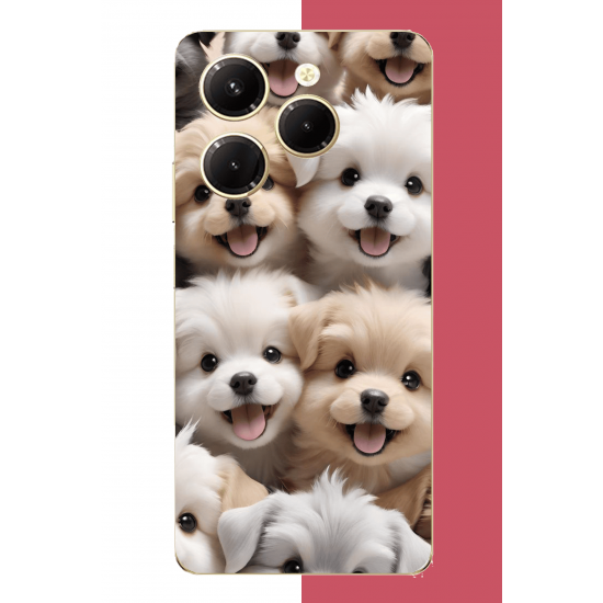 Infinix Hot 40-40 PRO Uyumlu sevimli köpek UV Baskılı Silikon Kılıf