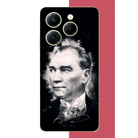 Infinix Hot 40-40 PRO Uyumlu atatürk portre UV Baskılı Silikon Kılıf