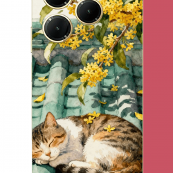 Infinix Hot 40-40 PRO Uyumlu çatıdaki kedi UV Baskılı Silikon Kılıf