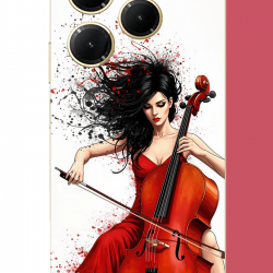 Infinix Hot 40-40 PRO Uyumlu çello çalan kadın UV Baskılı Silikon Kılıf