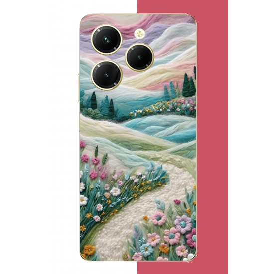 Infinix Hot 40-40 PRO Uyumlu çiçekli plato UV Baskılı Silikon Kılıf