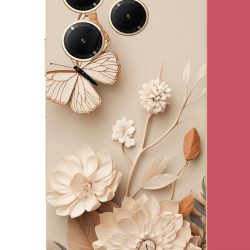 Infinix Hot 40-40 PRO Uyumlu duvardaki kelebek UV Baskılı Silikon Kılıf