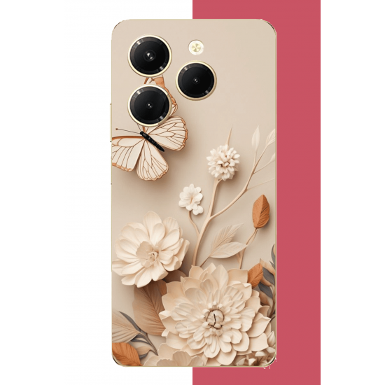 Infinix Hot 40-40 PRO Uyumlu duvardaki kelebek UV Baskılı Silikon Kılıf