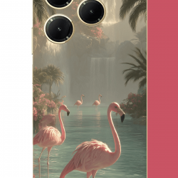 Infinix Hot 40-40 PRO Uyumlu akarsudaki flamingo UV Baskılı Silikon Kılıf