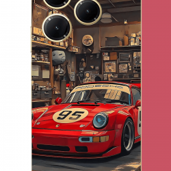 Infinix Hot 40-40 PRO Uyumlu kırmızı porsche UV Baskılı Silikon Kılıf