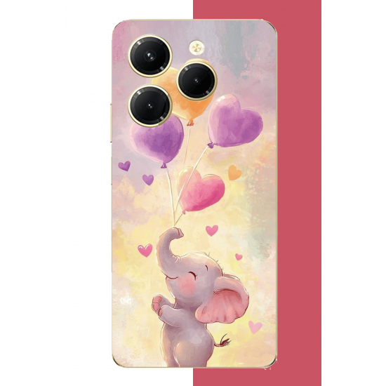Infinix Hot 40-40 PRO Uyumlu minik fil UV Baskılı Silikon Kılıf