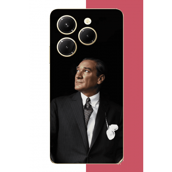 Infinix Hot 40-40 PRO Uyumlu kürsüden bakan atatürk UV Baskılı Silikon Kılıf