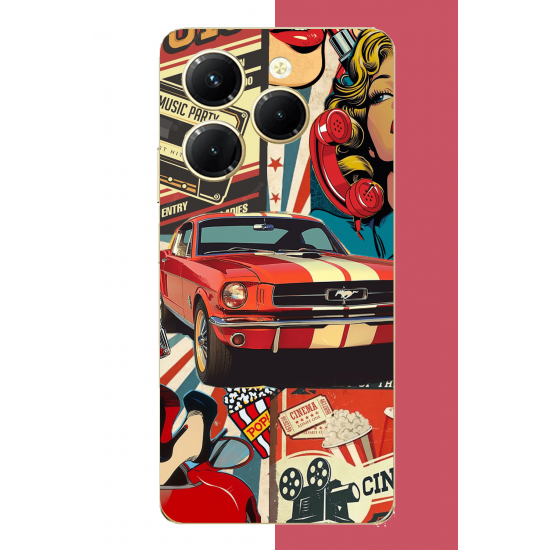 Infinix Hot 40-40 PRO Uyumlu Retro UV Baskılı Silikon Kılıf