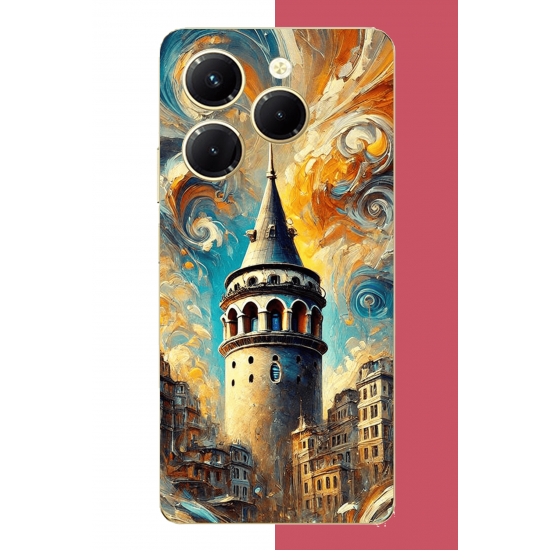 Infinix Hot 40-40 PRO Uyumlu Galata UV Baskılı Silikon Kılıf