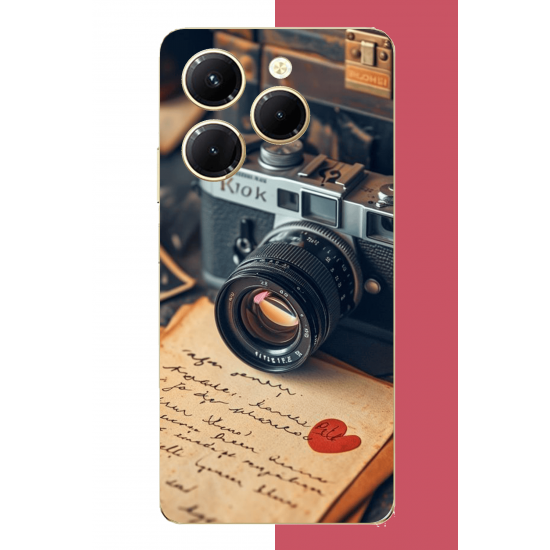 Infinix Hot 40-40 PRO Uyumlu paloroid kamera UV Baskılı Silikon Kılıf