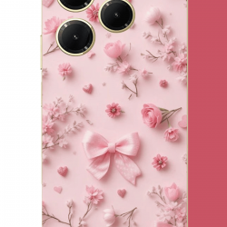 Infinix Hot 40-40 PRO Uyumlu pembe fiyonk gül.jpeg UV Baskılı Silikon Kılıf Infinix Hot 40-40 PRO Uyumlu pembe fiyonk gül.jpeg UV Baskılı Silikon Kılıf