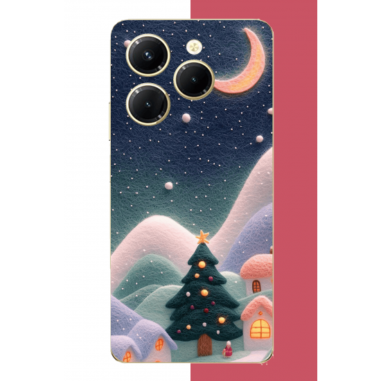 Infinix Hot 40-40 PRO Uyumlu pofuduk kar UV Baskılı Silikon Kılıf