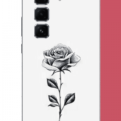 Infinix Hot 50 PRO PLUS+ Uyumlu siyah gül UV Baskılı Silikon Kılıf Infinix Hot 50 PRO PLUS+ Uyumlu siyah gül UV Baskılı Silikon Kılıf