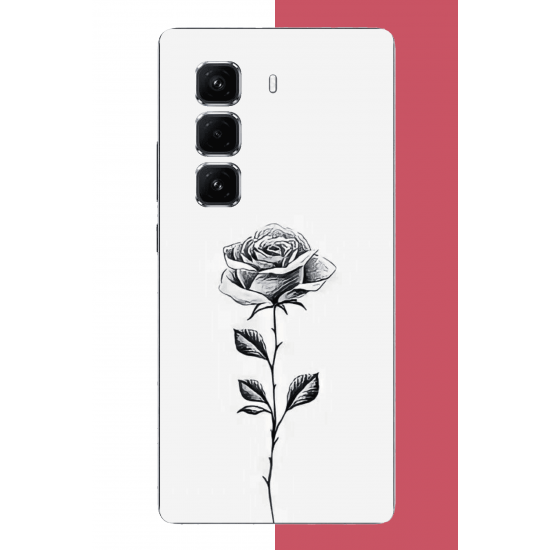 Infinix Hot 50 PRO PLUS+ Uyumlu siyah gül UV Baskılı Silikon Kılıf