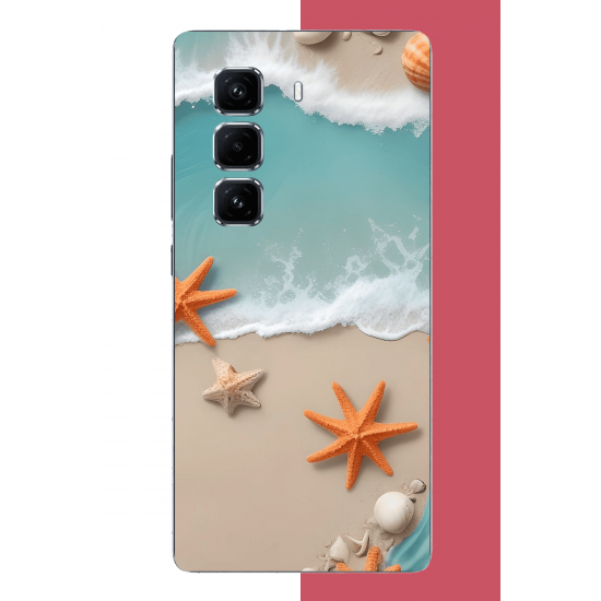 Infinix Hot 50 PRO PLUS+ Uyumlu turuncu deniz yıldızı UV Baskılı Silikon Kılıf