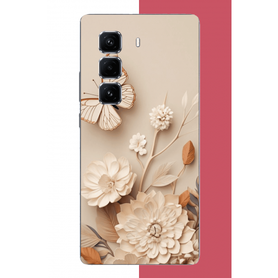 Infinix Hot 50 PRO PLUS+ Uyumlu duvardaki kelebek UV Baskılı Silikon Kılıf