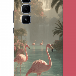 Infinix Hot 50 PRO PLUS+ Uyumlu akarsudaki flamingo UV Baskılı Silikon Kılıf