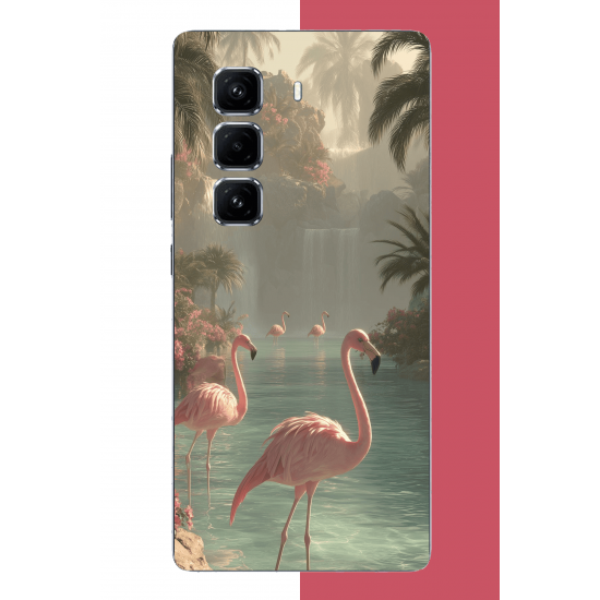 Infinix Hot 50 PRO PLUS+ Uyumlu akarsudaki flamingo UV Baskılı Silikon Kılıf