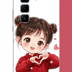 Infinix Hot 50 PRO PLUS+ Uyumlu kawaii kalpli kız UV Baskılı Silikon Kılıf