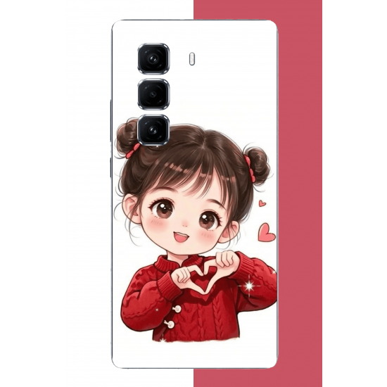 Infinix Hot 50 PRO PLUS+ Uyumlu kawaii kalpli kız UV Baskılı Silikon Kılıf