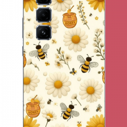 Infinix Hot 50 PRO PLUS+ Uyumlu arılı sarı çiçek.jpeg UV Baskılı Silikon Kılıf