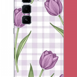 Infinix Hot 50 PRO PLUS+ Uyumlu mor lale UV Baskılı Silikon Kılıf