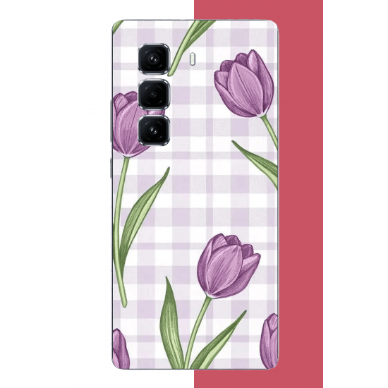 Infinix Hot 50 PRO PLUS+ Uyumlu mor lale UV Baskılı Silikon Kılıf