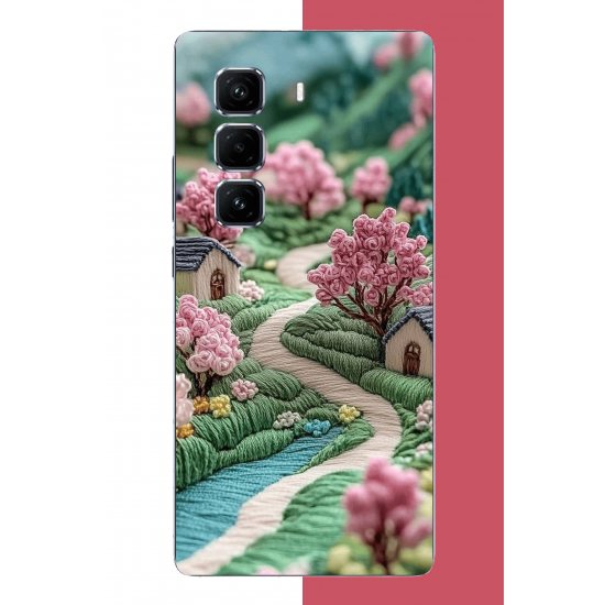 Infinix Hot 50 PRO PLUS+ Uyumlu nakışlı köy UV Baskılı Silikon Kılıf