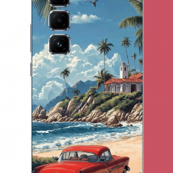 Infinix Hot 50 PRO PLUS+ Uyumlu palm sahil UV Baskılı Silikon Kılıf