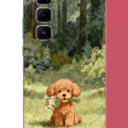 Infinix Hot 50 PRO PLUS+ Uyumlu peluş köpek UV Baskılı Silikon Kılıf