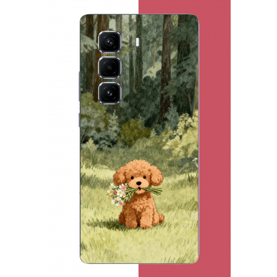 Infinix Hot 50 PRO PLUS+ Uyumlu peluş köpek UV Baskılı Silikon Kılıf