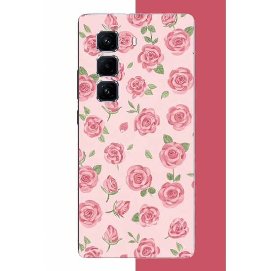 Infinix Hot 50 PRO PLUS+ Uyumlu pembe gül UV Baskılı Silikon Kılıf