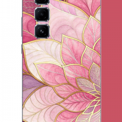 Infinix Hot 50 PRO PLUS+ Uyumlu pembe yaprak UV Baskılı Silikon Kılıf
