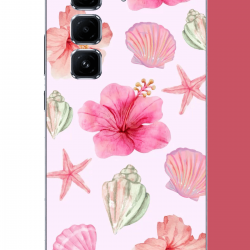 Infinix Hot 50 PRO PLUS+ Uyumlu pembe çiçek UV Baskılı Silikon Kılıf