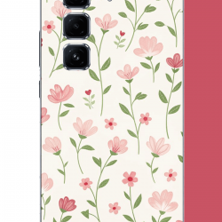 Infinix Hot 50 PRO PLUS+ Uyumlu pembe çiçekli pattern1 UV Baskılı Silikon Kılıf