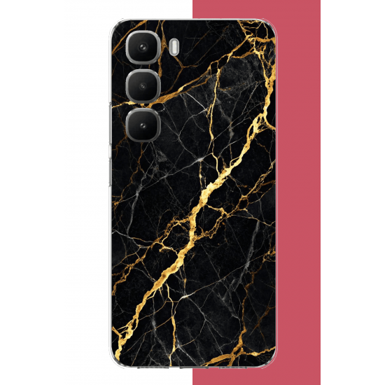 Infinix Hot 60 Pro Uyumlu altın diyagonal UV Baskılı Silikon Kılıf