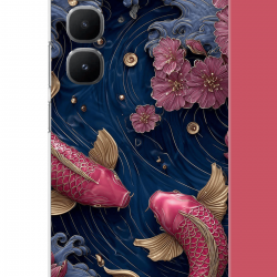 Infinix Hot 60 Pro Uyumlu kırmızı balıklar UV Baskılı Silikon Kılıf