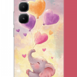 Infinix Hot 60 Pro Uyumlu minik fil UV Baskılı Silikon Kılıf