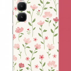 Infinix Hot 60 Pro Uyumlu pembe çiçekli pattern1 UV Baskılı Silikon Kılıf