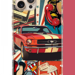 iPhone 16 PRO Uyumlu Retro UV Baskılı Silikon Kılıf