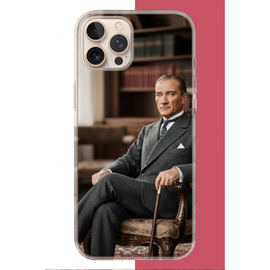 iPhone 16 PRO Uyumlu Atatürk6 UV Baskılı Silikon Kılıf