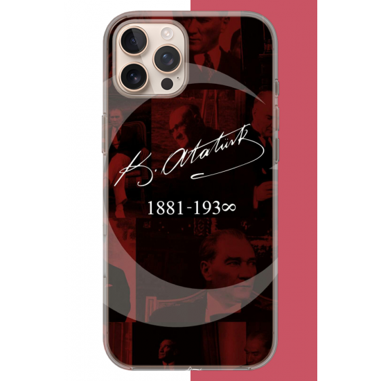 iPhone 16 PRO MAX Uyumlu Atatürk İmza UV Baskılı Silikon Kılıf iPhone 16 PRO MAX Uyumlu Atatürk İmza UV Baskılı Silikon Kılıf